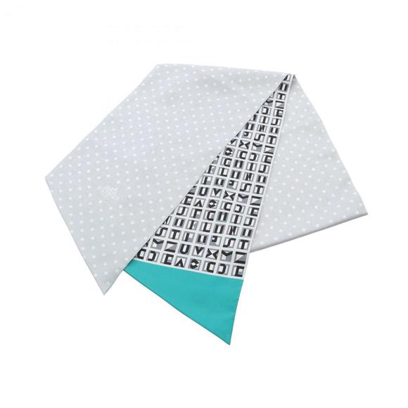 Hermes Hermès Maxi Twilly "Lettres et Pois" Silk Scarf for Women, Gray, Green... - Picture 1 of 4